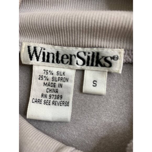 Winter Silks Mens Gray Silk Blend Mock Neck Half-Zip Pullover Top Size S 8927 - Picture 5 of 7